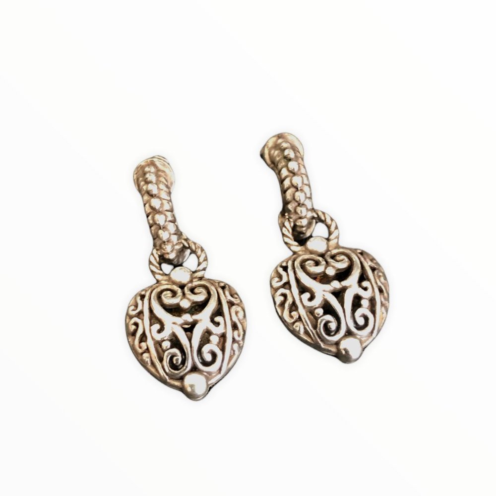 Brighton Bibi Heart Post Earrings Silver